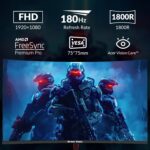 24 Inch Curved Gaming Monitor, 180Hz/144Hz FHD 1080P, 120% sRGB, 1ms, AMD FreeSync, Low Motion Blur, VESA Wall Mount, HDMI 1.4 & DP 1.2 – Black - Image 2