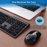 CREATMOR Wireless Keyboard Mouse Combo, Stylish Slim Rechargeable Keyboard and Mice 2.4G 109 Keys Full-Size Quiet Rechargeable Keyboard Mouse Set for Windows Computer Laptop BLACK - Image 4