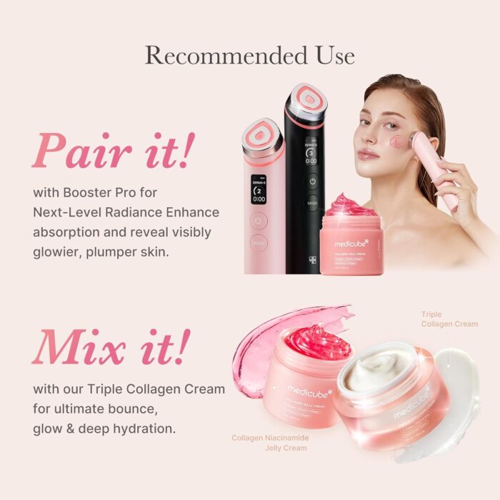 medicube Collagen Jelly Cream- Niacinamide & Freeze-Dried Hydrolyzed Collagen - Boosts skin's barrier hydration and gives 24h Glow & Lifted Look - Korean skincare (1.69 Fl Oz (Pack of 1)) - Image 6