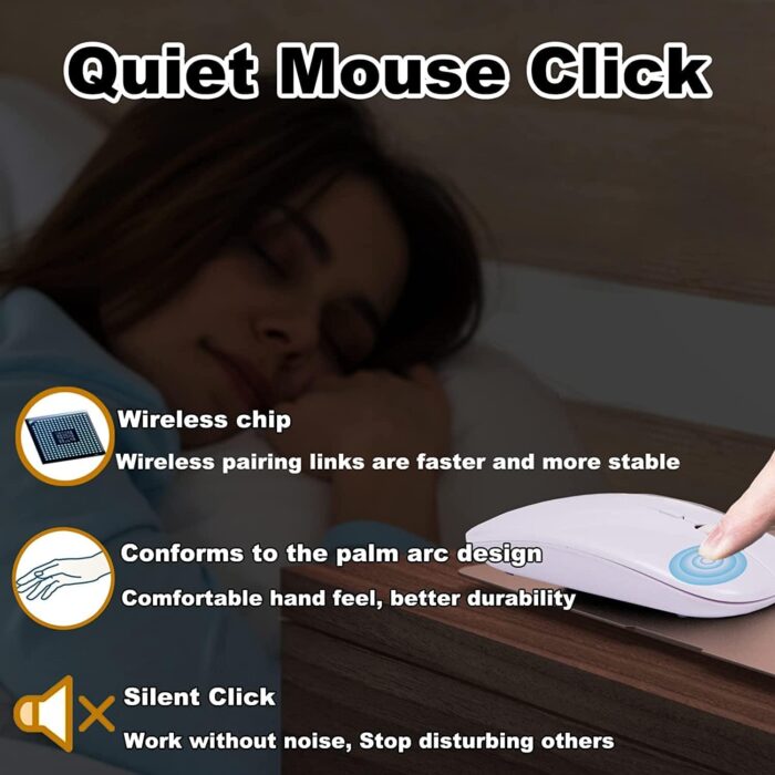 Bluetooth Wireless Keyboard and Mouse Combo,Ultra-Slim Ergonomic Small Rechargeable Bluetooth Keyboard Mouse Set for Apple iPad iPhone Samsung Tablet Phone Android PC Computer Mac Smartphone(White) - Image 5