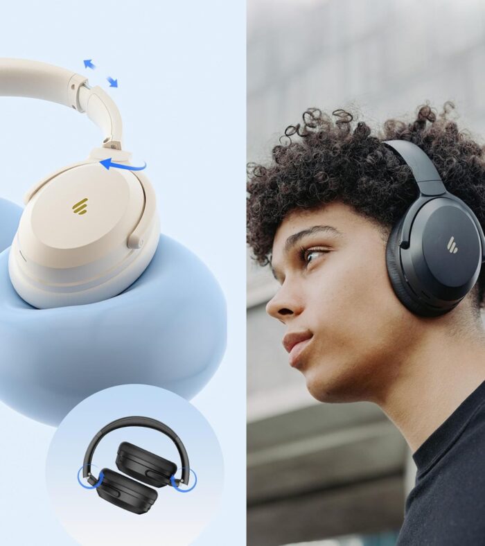 Edifier WH700NB Pro Wireless Headphones, 43dB ANC, Hi-Res Audio, 55H Playtime, Bluetooth 5.4, Multi-Device Pairing, AI Noise Reduction Calls, Fast Charging, Foldable Over-Ear Design (Black) - Image 8