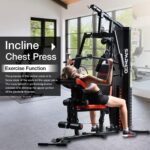 Sparnod Fitness Multifunctional Home Gym Station: Heavy-Duty Steel Construction, 20+ Exercises for a Full Body Workout, Adjustable Seat & Back Cushion, Weight Stack, Smooth Operation Free Installation - Image 3