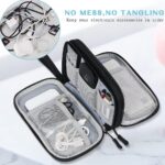 AMERTEER Electronic Accessories Bag Organizer - Travel Mobile Electronics Accessories & Supplies - Compatible For Charger USB Cables SD Memory Cards Earphone Flash Hard Drive Phone Power Bank (Black) - Image 3