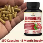 Berberine Supplement Equivalent to 4700mg - 5 Months Supply - High Potency with Ceylon Cinnamon - Supports Immune System, Cardiovascular & Gastrointestinal Function - Berberine HCl Supplement Pills - Image 3