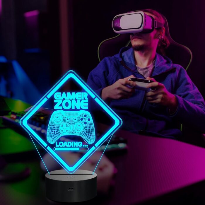 NALACAL Gamepad 3D Illusion Night Light - LED Lamp with 16 Colors, Touch and Remote Control - Ultimate Gamer Gift for Teens, Men, and Boys - Stylish Game Room Decor - Image 5