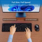 CREATMOR Wireless Keyboard Mouse Combo, Stylish Slim Rechargeable Keyboard and Mice 2.4G 109 Keys Full-Size Quiet Rechargeable Keyboard Mouse Set for Windows Computer Laptop BLACK - Image 3