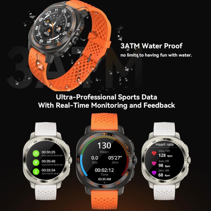 Smart Watch For Men,1.43" HD Display, 3ATM High Waterproof, Smartwatch for Men (Answer/Make Calls), Fitness Watch with 150+ Sports Modes, Heart Rate/Sleep Monitor, Activity Trackers for iOS/Android 32 - Image 3