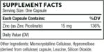 THORNE Zinc Picolinate 15mg - Highly Absorbable Zinc Supplement - Supports Wellness, Immune System, Eye, Skin, and Reproductive Health - Gluten-Free, Soy-Free, Dairy-Free - 60 Capsules - Image 2