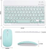 Xukinroy Ultra-Slim Bluetooth Keyboard and Mouse Combo Rechargeable Portable Wireless Keyboard Mouse Set for Apple iPad iPhone iOS 13 and Above Samsung Tablet Phone Smartphone Android Windows (Green) - Image 6
