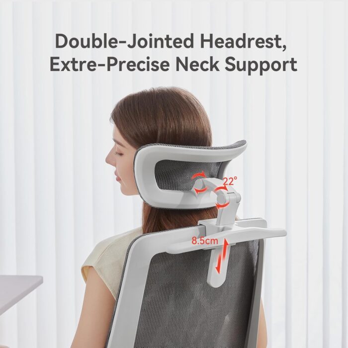 SIHOO M59AS-M301 Ergonomic Office Chair, Upgrade the large cushions,Breathable Mesh Desk Chair with Dual Back Design, Swivel Task Chair, Adjustable Height Gaming Chair(Grey) - Image 3
