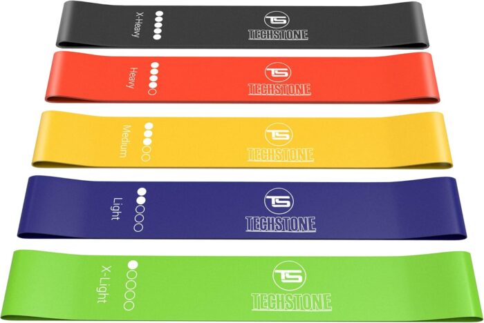TechStone Resistance Bands Set for Men and Women, Pack of 5 Different Resistance Levels Elastic Band for Home Gym Long Exercise Workout – Great Fitness Equipment for Training, Yoga – Free Carrying Bag - Image 2
