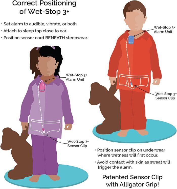 Wet-Stop 3 Bedwetting Alarm (BLUE) 6 Alarms & Vibration, Enuresis Alarm, Incontinence, Potty Training - Image 7