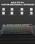 AULA F75 Gasket Mechanical Keyboard, 75% Wireless Hot Swappable Gaming Keyboard with Five-Layer Padding&Knob, Bluetooth/2.4GHz/USB-C, RGB Light. (Black) - Image 2