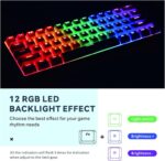 Baytion Mechanical Gaming Keyboard, 61 Keys Ultral Compact Wired Keyboard with Blue Switches and RGB Backlit for iOS, Android and Windows, White - Image 5