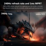 Z-EDGE 32-inch Curved Gaming Monitor - 16:9 Full HD 1920x1080, 240Hz High Refresh Rate, 1ms Ultra - Fast Response Time, Frameless, AMD FreeSync Premium - DisplayPort & HDMI Ports UG32P - Image 2