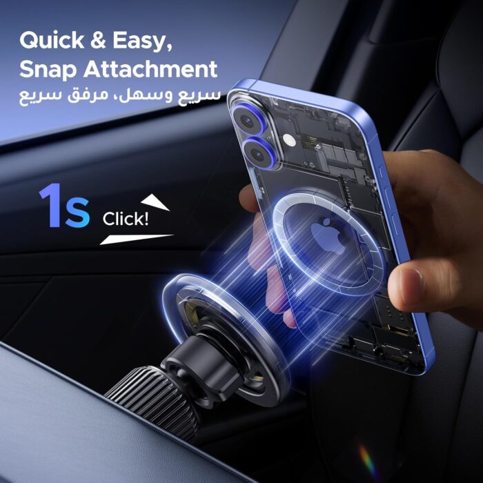 UGREEN Car Phone Holder MagSafe Car Mount, [360° Rotation Super Stable], One-hand Auto Lock, No Blocking Air Vent Magnetic Mobile Holder Accessories, Fit for iPhone 16/15/14, Samsung S25/24/23/Z Flip - Image 2