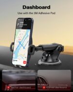 APPS2Car Car Phone Holder Car Holder Mobile Universal 360 Mobile Stand for Car Dashboard Windshield Compatible for 4.7-6.8 iPhone 15/14/13 series Samsung and More - Image 7