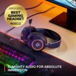 SteelSeries Arctis Nova 3 - USB-C Gaming Headset for PC, PS4, PS5 & Switch - RGB Lights - Hi-Fi Drivers - 360° Spatial Audio - AirWeave Memory Foam Earcups - Super Lightweight - ClearCast Gen 2 Mic - Image 4
