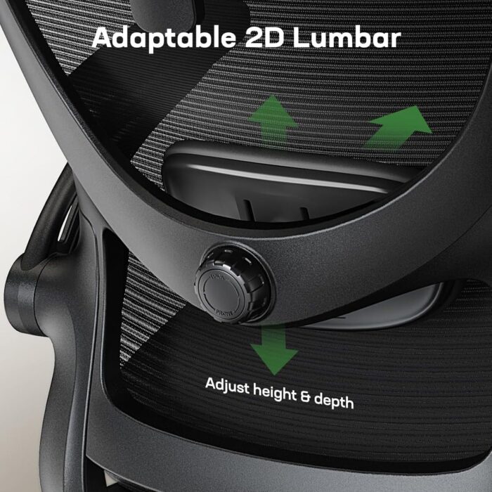 LAVORO ART Ergonomic Office Chair Computer Desk Chair Hold up to 135 Kg High Back Mesh and Adjustable Lumbar Support Rolling Home Office Desk Chairs Comfortable Gaming Work Wheel 3D Armrests Headrest - Image 4