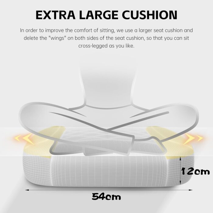 Submi Gaming Chairs, Ergonomic Gaming Chair with Footrest for Adults, Technology Fabric Computer Chair with Headrest and Lumbar Support, Reclining Chair PC Office Chair, High Back, 350 LBS, Black - Image 3
