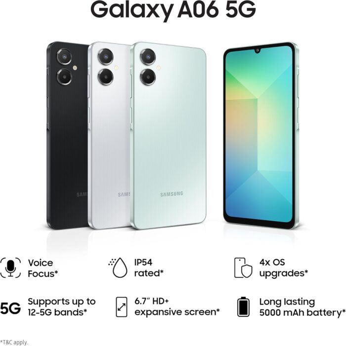 Samsung Galaxy A06 5G Unlocked (4GB RAM, 128GB) – 50MP Dual Camera | IP54 | International Version | Expandable Storage | Works Worldwide, Black - Image 2
