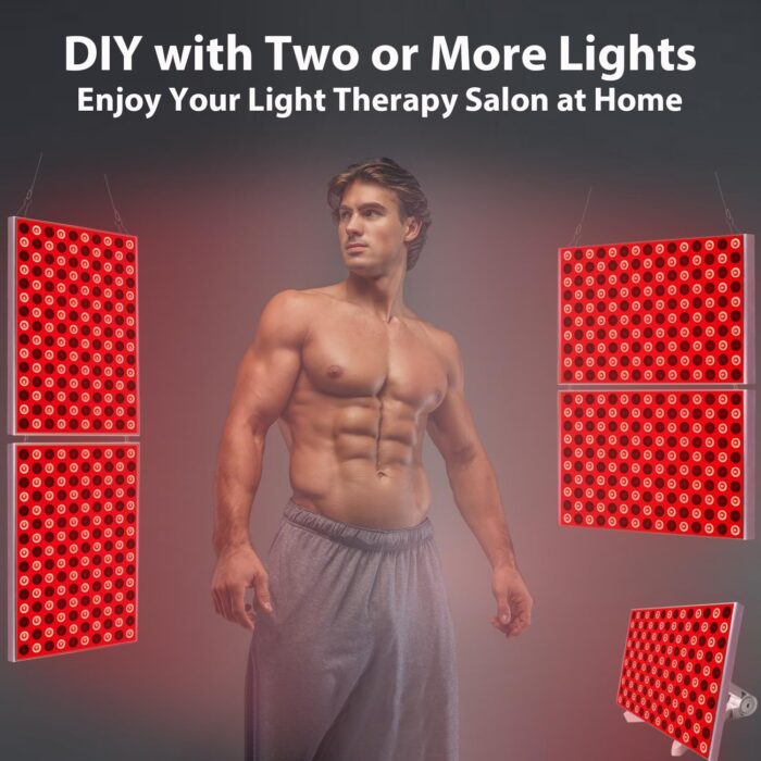 Skylaxy LED-Red-Light-Therapy-Device: Red Light Panel Near Infrared 850nm and Deep 660nm Combo LED Red Light Therapy at Home for Face Skin Beauty, Pain Relief of Muscles and Joints (2 Pack) - Image 6
