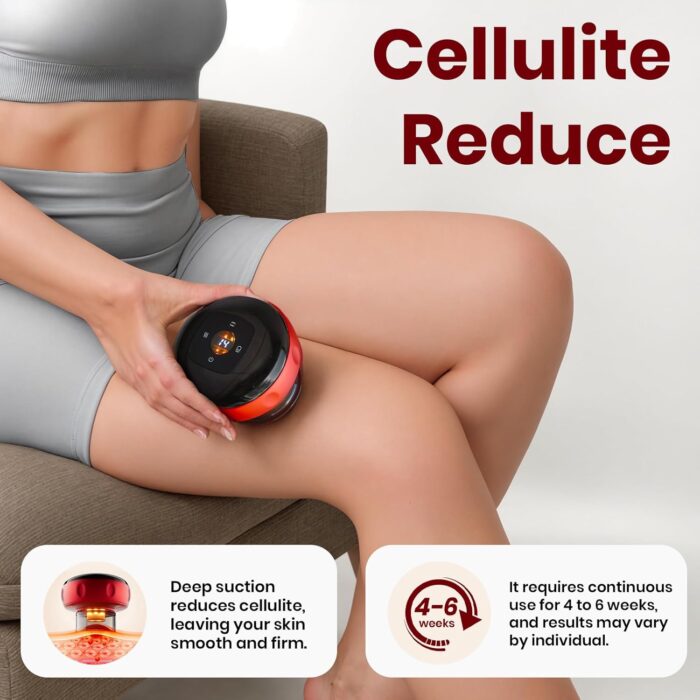 Becommend Smart Dynamic Cupping Therapy Set,Cellulite Massager 4 in 1 Vacuum Therapy Machine Cellulite Remover,Gua Sha Massage Tool with12 Level Temperature and Suction, 12 Level Red - Image 5
