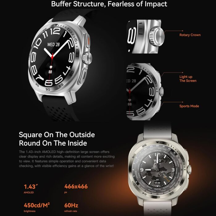 Smart Watch For Men,1.43" HD Display, 3ATM High Waterproof, Smartwatch for Men (Answer/Make Calls), Fitness Watch with 150+ Sports Modes, Heart Rate/Sleep Monitor, Activity Trackers for iOS/Android 32 - Image 7