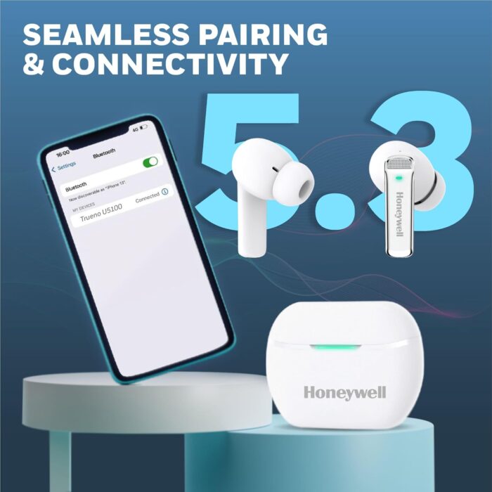 Honeywell Newly Launched Trueno U5100, in-Ear Wireless Hybrid ANC TWS Earbuds, with 33 dB ANC, Low Latency Mode, 6 mics, Bluetooth V5.2, 62 Hours of Playtime, 2 Years Manufaturer Warranty - Image 7