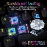 EURCRBU Mechanical Gaming Keyboard, LED Backlit Compact 98 Keys Layout Wired Mechanical Keyboard with Volume Control Knob, Full Anti-Ghosting Numpad Keyboard for Competitive Games or Office. (Black) - Image 3