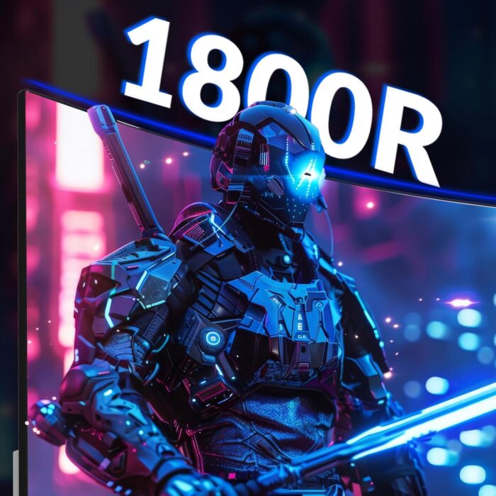 24 Inch Curved Gaming Monitor, 180Hz/144Hz FHD 1080P, 120% sRGB, 1ms, AMD FreeSync, Low Motion Blur, VESA Wall Mount, HDMI 1.4 & DP 1.2 – Black - Image 6