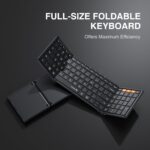 ProtoArc Foldable Bluetooth Keyboard, XK01 Folding Wireless Portable Keyboard with Numeric Keypad, Full-Size Travel Keyboard for Windows iOS Android Tablet Smartphone Laptop PC, Black - Image 8