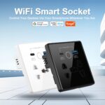 Tichondrius Universal Smart Wall Outlet, WiFi Smart Touch Wall Socket,Wall Outlet with USB+TypC Interface,Tuya APP Remote Control,Compatible Alexa and Google Home,No Hub Required,2.4G WiFi,13A (Black) - Image 2