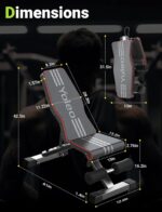 Yoleo Adjustable Weight Bench for Full Body Workout; Foldable Bench Press Bench of Home Gym Strength Training; Incline Decline Flat Utility Workout Bench with Quick Folding& Fast Adjustment (Black) - Image 6