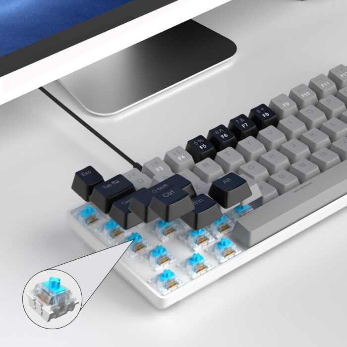 MageGee Portable 60% Mechanical Gaming Keyboard (Grey/Blue Switch) - Image 8