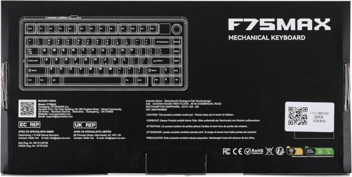 EPOMAKER X AULA F75 MAX Tri-Mode Wireless Gaming Keyboard, TFT Screen, Knob, Hot Swappable, 2.4GHz/Type-C/BT5.0, Gasket Creamy, for PC/Mac/Office/Gaming (Black Gradient) - Image 9