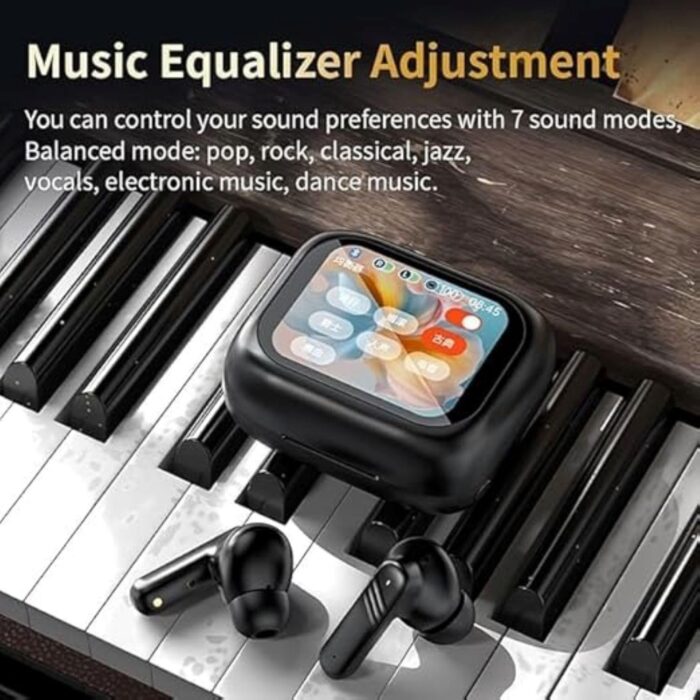BUDSIFY ANC+ENC Full Color Smart Touch Screen Earbuds, Digital Display, HIFI DSP Sound Quality, In-Ear Wireless Earphones with Stereo Surround Sound,Bluetooth Standard v5.4(black,white). (black) - Image 6