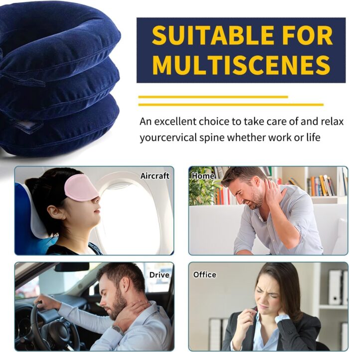 Neck Stretcher, Cervical Traction Device, Adjustable Inflatable Neck Traction Device for Neck Pain Relief, Neck Decompression Home Use - Image 3