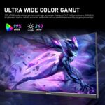 Gawfolk 24.5 Inch FHD 200Hz IPS Flat Gaming Monitor 1080P Computer Monitor 1920x1080 Display Screen 1ms(GTG) 240cd/m² 99% sRGB Suitable for games, entertainment, and office (Built-in Speakers) - Image 5