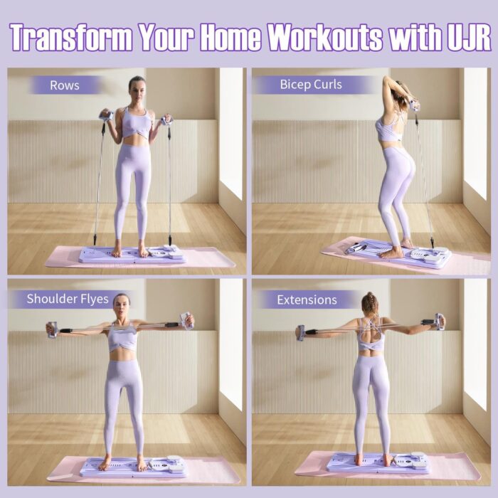 Ab Roller Abs Workout Equipment: Multifunction Automatic Rebound Abdominal Wheel - Foldable Home Gym Exercise Fitness Equipment Push Up Board for Strength Training Core Workout with Knee Pad Timer - Image 4