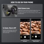 NEEWER BASICS 2 In 1 Phone Camera Lens Accessories Kit, HD 0.45x Wide Angle + 15x Macro, Lens Clip, Detachable 17mm to 37mm Filter Adapter Ring Compatible with iPhone Samsung Android Smartphone, LS-67 - Image 4