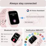 Smart Watch for Women(Answer/Make Call), 1.83" HD Touch Screen Fitness tracker with Heart Rate SpO2 Sleep Monitor,100+ Sport Modes, IP68 Waterproof Smartwatch compatible with iOS & Android, Pink - Image 2