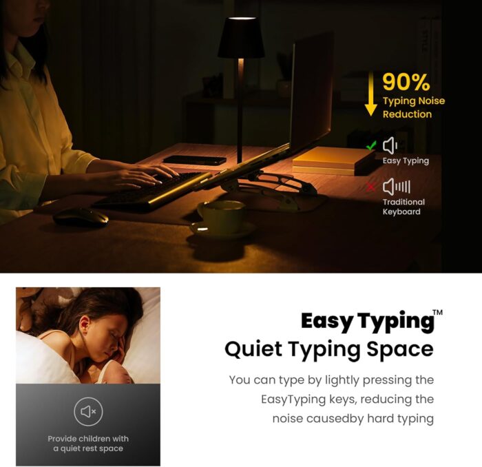 cimetech Wireless Keyboard and Mouse, EasyTyping KF10 Laptop Keyboard with High-end Technology, Say Goodbye to Typing Trouble - Type with Ease and Double Efficiency - Black - Image 7