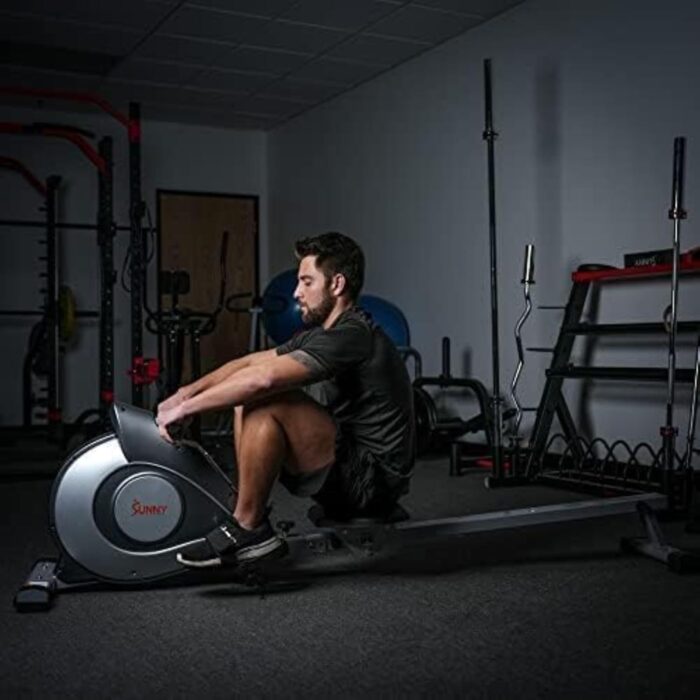 Sunny Health & Fitness Magnetic Rowing Machine for Home, Rower Machine with Extended Slide Rail, Full-Body Workout, Low-Impact, Compact and Adjustable Resistance, Super Quiet and Smooth - Image 2