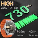 Military Smart Watch for Men with LED Flashlight 1.85” Rugged Smart Watch 730mAh Battery 114 Sports Modes Fitness Watch Heart Rate Sleep Tracker Tactical Smartwatch for iOS Android,Orange - Image 6