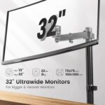 HEYMIX LIFE Single Monitor Arm -Single Monitor Stand With Extention Arm,Ergonomic Vesa Mount Arm For 13-32" Gaming Screen Up To 8Kgs,Vesa Mount Stand 75Mm/100Mm,C-Clamp & Grommet 2-Way Assembling - Image 2