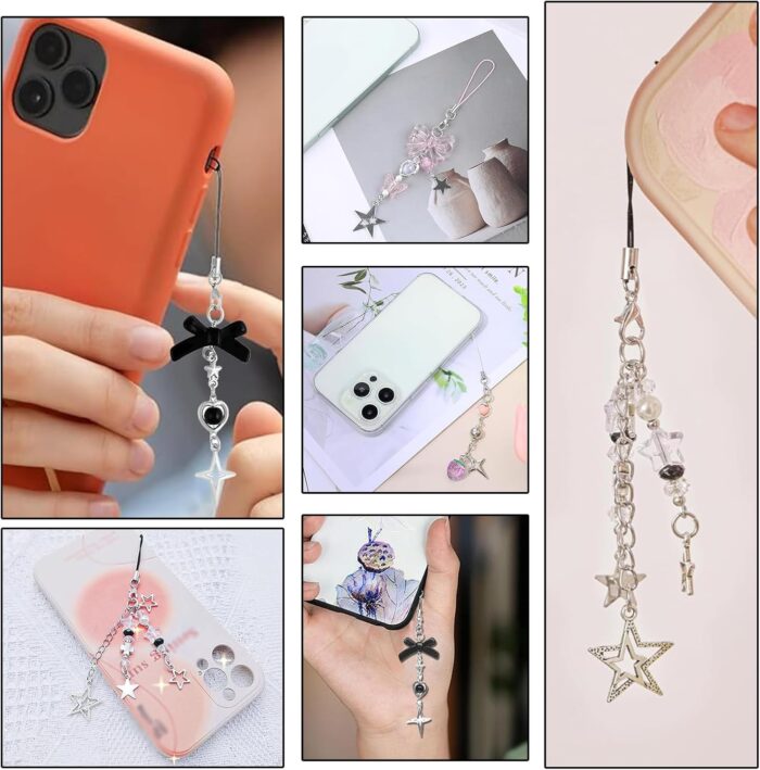Duomama Cute Phone Charms Set - Strawberry, Butterfly, Star, Pink Aesthetic Accessories for Phone, Bag, Keychain,Camera - Decorate in Style - Image 4