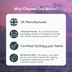 Biotin Hair Growth Supplement - 1 Year Supply High Strength Biotin 10,000mcg Per Tablet, Hair Skin and Nails Vitamins for Women & Men, 365 Vegan Biotin Tablets - Easy to Swallow UK Made Hair Vitamins - Image 3