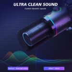 MAONO XLR/USB Dynamic Microphone Kit, RGB Podcast Mic with Software, Mute, Gain Knob, Volume Control, Boom Arm for Streaming, Gaming, Voice-Over, Recording-PD200XS Black - Image 7