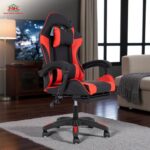 Multi Home Furniture Black & Red Gaming Chair | Ergonomic Chair High-Back Recliner Chair with Adjustable Footrest & Armrest | Racing-Style Office Chair with Lumbar & Headrest Support for Gaming Setup - Image 2
